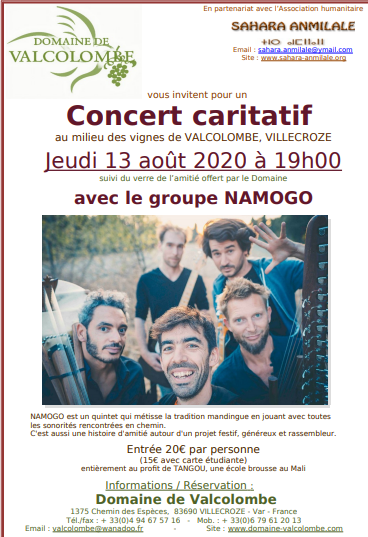 CConcert 2020 Namogo à Valcolombe